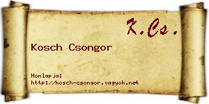 Kosch Csongor névjegykártya
